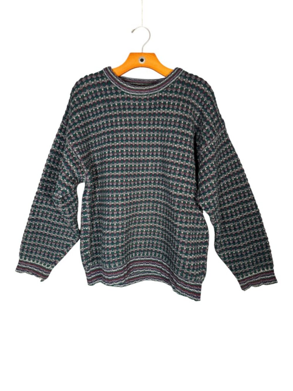 Vintage Eddie Bauer Men's Shetland Wool Sweater Patterned Grandpa M